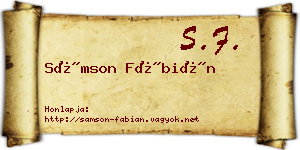 Sámson Fábián névjegykártya